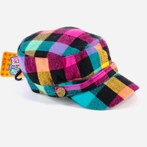 VON MAUR MULTI COLOR PLAID BERET CAP KIDS HAT